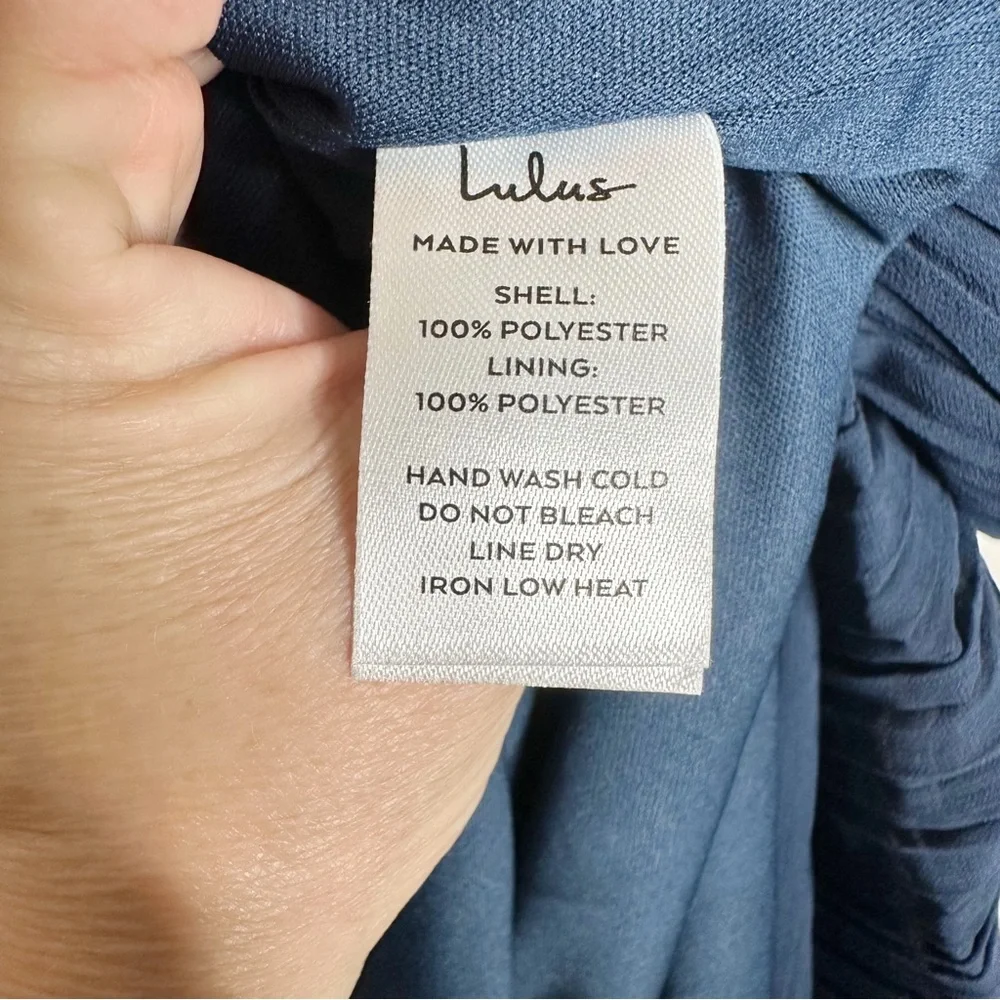 NWT Lulus Compelling Poise Navy Blue Plisse Cutout Sleeveless Maxi Dress Large - Picture 12 of 16